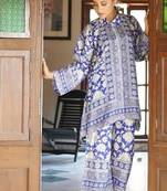 Purple floral print crepe  fancy co-ord set for women