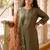 Women Floral Thread Work Kurta with Trousers & With Dupatta