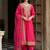 Women Embroidered Thread Work Kurta with Trousers & With Dupatta