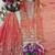 light orange color embroidery sequin work silk blend kurti sharara set