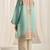 Sea green floral print linen  fancy co-ord set for women