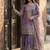 lavender color embroidery sequin work silk blend kurti sharara set