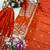 orange color embroidery sequin work silk blend kurti sharara set