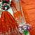 orange color embroidery sequin work silk blend kurti sharara set