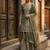 sea green color embroidery sequin work silk blend kurti sharara set