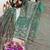 sea green color embroidery sequin work silk blend kurti sharara set