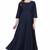 Elegant navy blue rayon long kurti dress