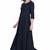 Elegant navy blue rayon long kurti dress