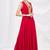 Red georgette anarkali dress with golden churidar
