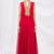 Red georgette anarkali dress with golden churidar