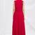 Red georgette anarkali dress with golden churidar