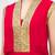 Red georgette anarkali dress with golden churidar