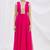 Pink georgette anarkali dress with golden churidar