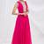 Pink georgette anarkali dress with golden churidar
