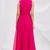 Pink georgette anarkali dress with golden churidar