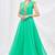 Green georgette anarkali dress with golden churidar