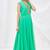 Green georgette anarkali dress with golden churidar