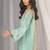 Sea green floral print linen  fancy co-ord set for women