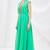 Green georgette anarkali dress with golden churidar