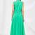 Green georgette anarkali dress with golden churidar