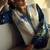 Blue floral print crepe  fancy co-ord set for women