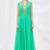 Green georgette anarkali dress with golden churidar