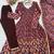 Wine printed muslin suit with pant & dupatta