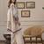 Ivory floral print crepe  fancy co-ord set for women