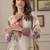 Ivory floral print crepe  fancy co-ord set for women