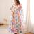 Floral printed & embroidered organza anarkali set