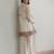White floral print crepe  fancy co-ord set for women