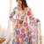 Floral printed & embroidered organza anarkali set