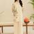 Off white floral print crepe  fancy co-ord set for women