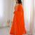 Orange sequins embroidered georgette gown with pant & dupatta
