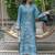 Blue floral print linen  fancy co-ord set for women