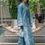 Blue floral print linen  fancy co-ord set for women