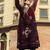 Maroon floral print crepe  fancy co-ord set for women