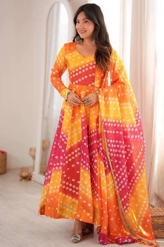 Maroon embroidery & lace work crunchy silk suit with dhoti & dupatta