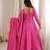 Pink mirror embroidery rayon anarkali with pant & dupatta