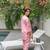 Pink floral print linen  fancy co-ord set for women