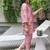 Pink floral print linen  fancy co-ord set for women