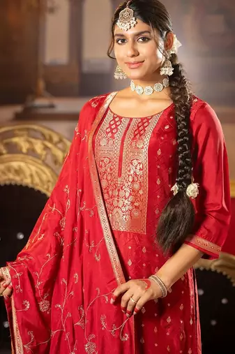 Women Kurta with Trousers & With Dupatta