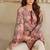 Peach floral print linen  fancy co-ord set for women