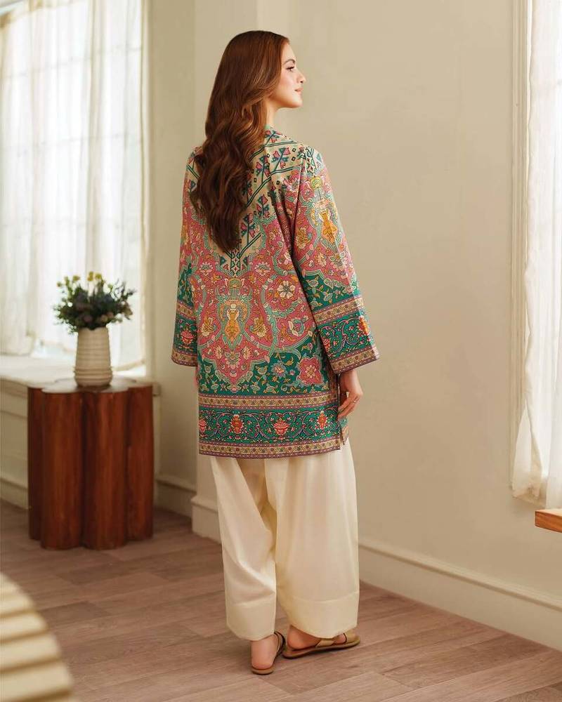 Multicolor floral print linen  fancy co-ord set for women