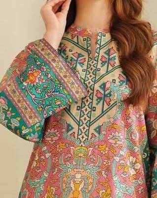 Multicolor floral print linen  fancy co-ord set for women 3