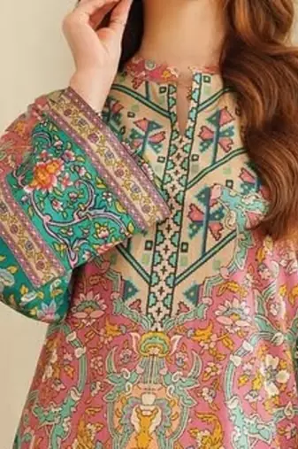 Multicolor floral print linen  fancy co-ord set for women