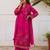 Women Floral Embroidered Thread Work Kurta with Palazzos & Dupatta