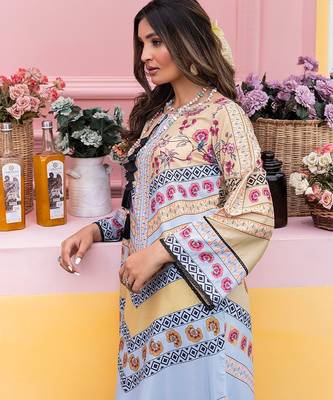 Multicolor floral print crepe  fancy co-ord set for women 4