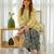 Yellow floral print crepe  fancy co-ord set for women