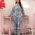 Blue floral print crepe  fancy co-ord set for women